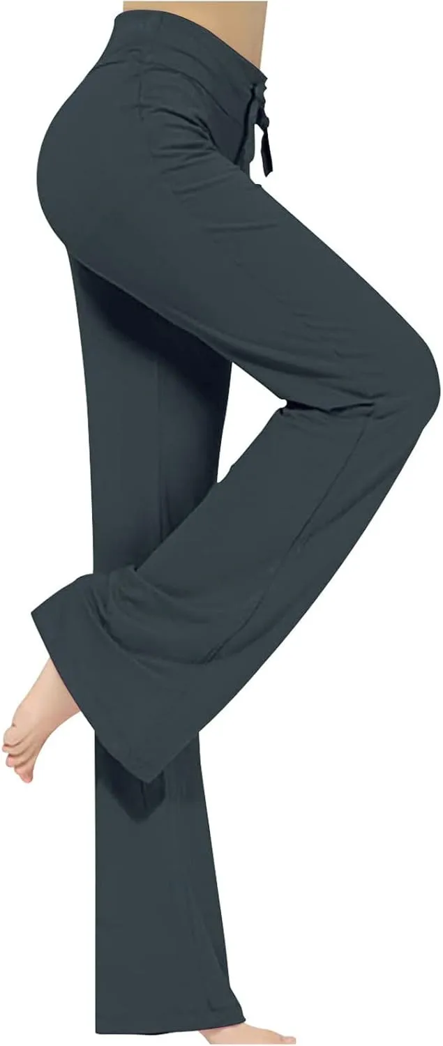 2025 Trendy Fitness Athletic Pants for Women Loose High Waist Wide Leg Trousers Workout Out Slim Casual Yoga Gym Pant