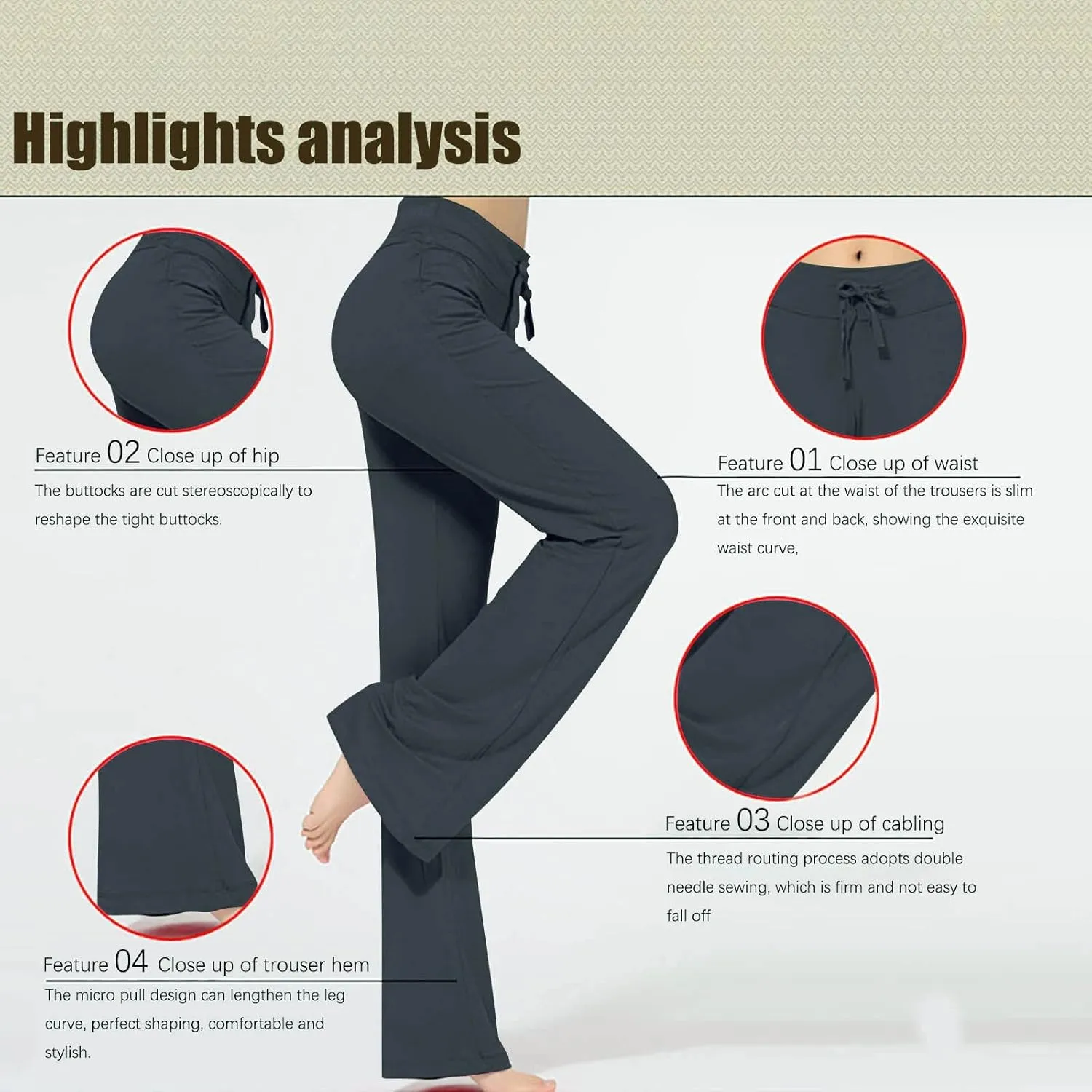 2025 Trendy Fitness Athletic Pants for Women Loose High Waist Wide Leg Trousers Workout Out Slim Casual Yoga Gym Pant