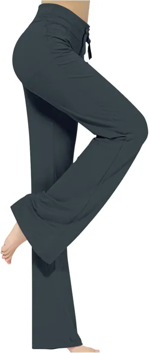 2025 Trendy Fitness Athletic Pants for Women Loose High Waist Wide Leg Trousers Workout Out Slim Casual Yoga Gym Pant