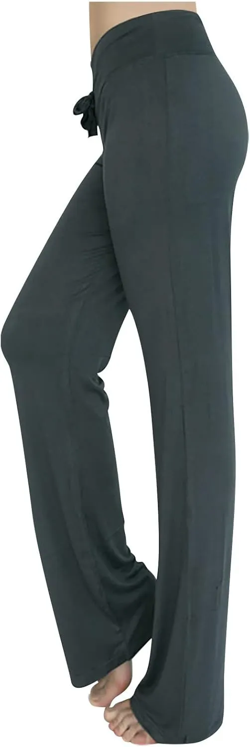 2025 Trendy Fitness Athletic Pants for Women Loose High Waist Wide Leg Trousers Workout Out Slim Casual Yoga Gym Pant