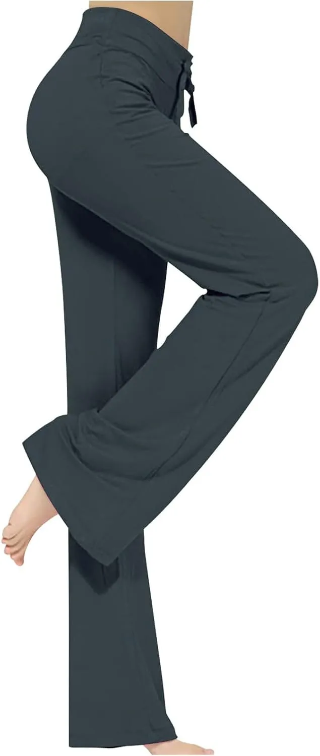 2025 Trendy Fitness Athletic Pants for Women Loose High Waist Wide Leg Trousers Workout Out Slim Casual Yoga Gym Pant