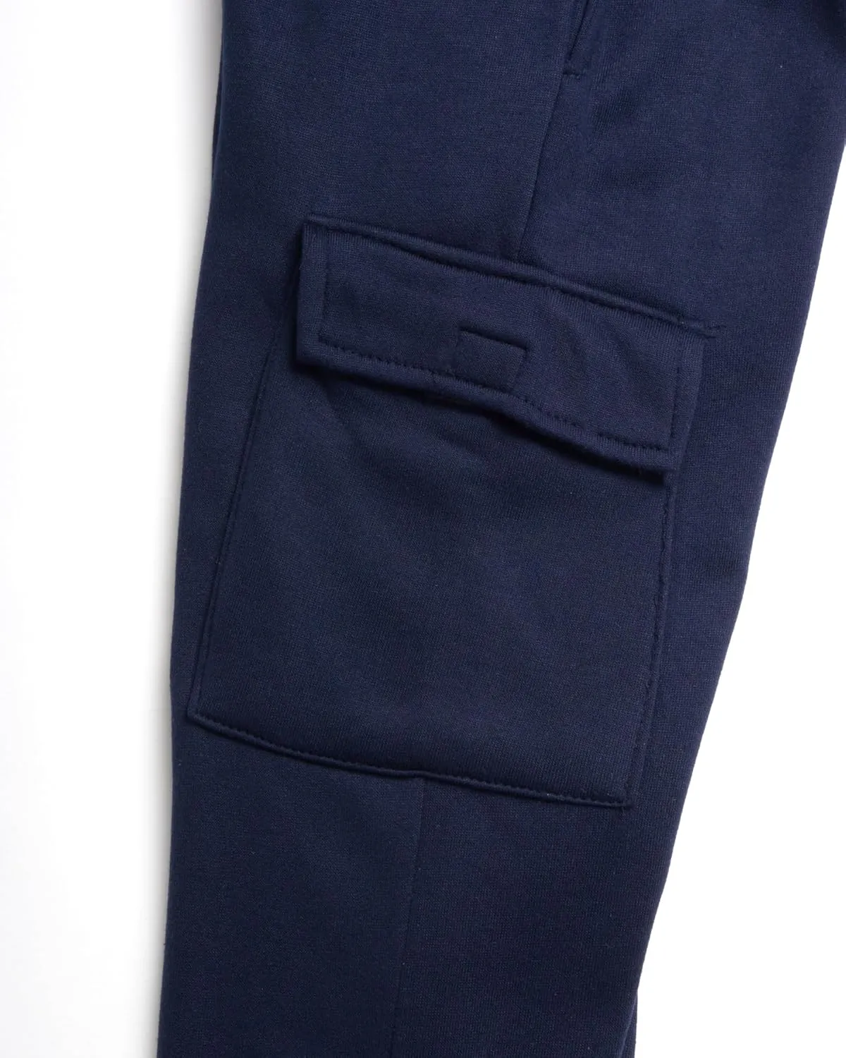 Boys' Fleece Jogger Set - 2 Piece Basic Solid Pullover Hoodie and Cargo Pocket Sweatpants (Size: 8-18)