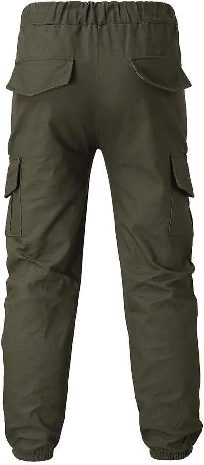 Cargo Pants for Men Big and Tall Straight Leg Trousers Lightweight Multi-Pocket Men's Casual Cargo Pants Hiking Pants