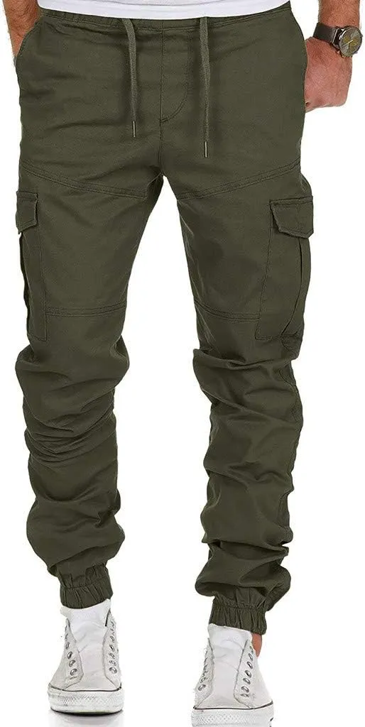 Cargo Pants for Men Big and Tall Straight Leg Trousers Lightweight Multi-Pocket Men's Casual Cargo Pants Hiking Pants