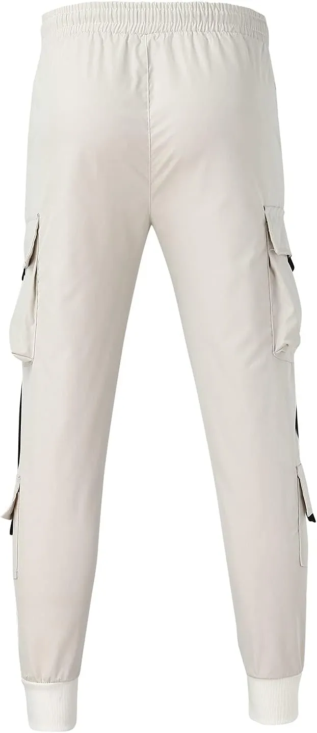 Cargo Sweatpants for Men Big and Tall Cargo Pants Outdoor Drawstring Elastic Waist Running Joggers Men's Heavyweight