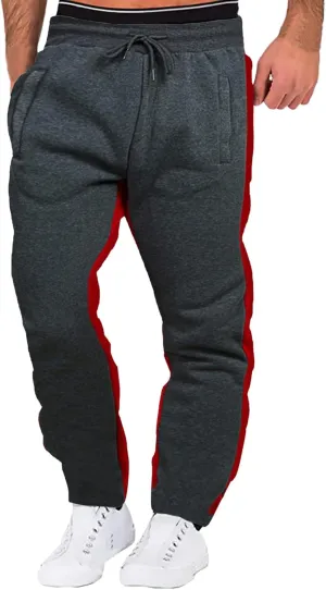 Cargo Sweatpants for Men Big and Tall Trousers Mens Heavyweight Cargo Fleece Sweatpants Stretch Elastic Waist Jogger