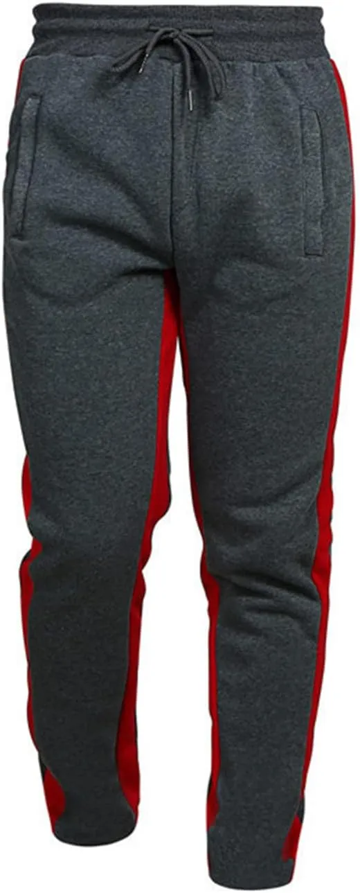 Cargo Sweatpants for Men Big and Tall Trousers Mens Heavyweight Cargo Fleece Sweatpants Stretch Elastic Waist Jogger