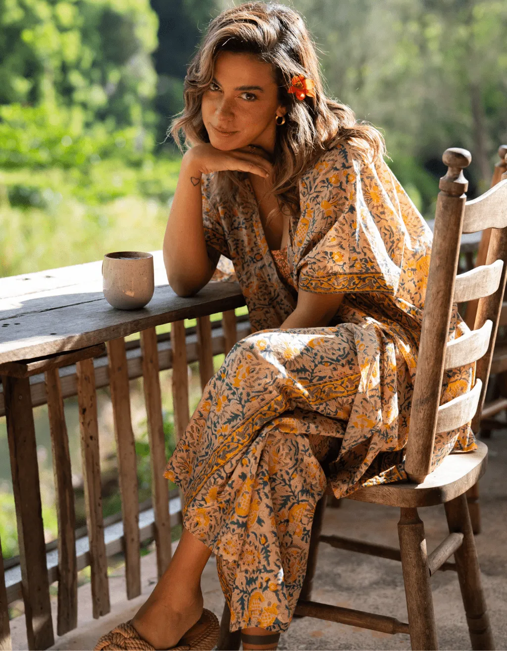 Cotton Yoga Pants - Saffron