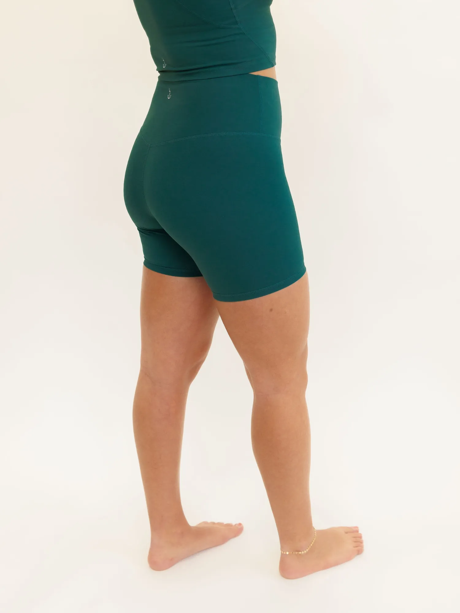 Emerald Jade "Mia" Comfort High Rise Quick Dry Second Skin Shorts