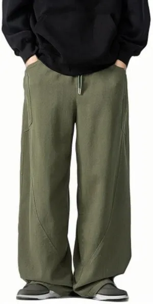 Men's Athletic Sweatpants Unisex Wide Leg Y2k Baggy Workout Harem Pants Casual Loose Hippie Summer Trouser Streetwear