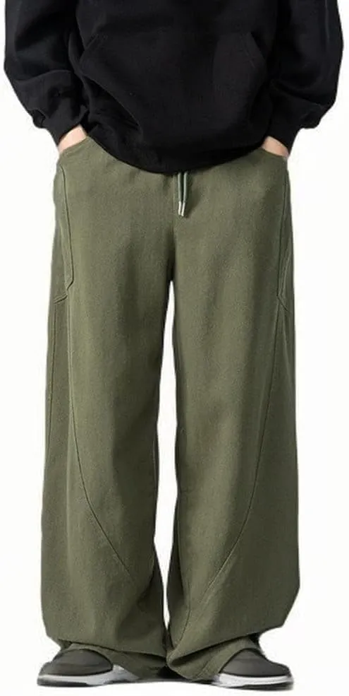Men's Athletic Sweatpants Unisex Wide Leg Y2k Baggy Workout Harem Pants Casual Loose Hippie Summer Trouser Streetwear