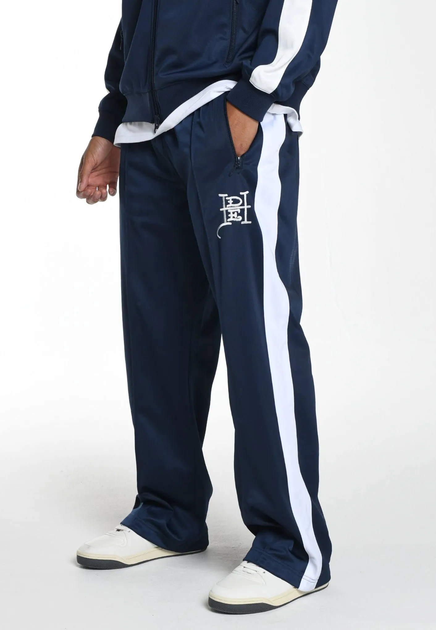 Mens Big Drag Tricot Tracksuit Joggers - Navy