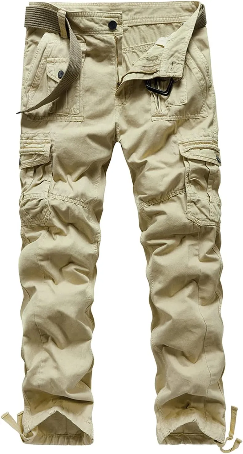 Mens Casual Tactical Pants Ripstop Durable Athletic Tactical Cargo Pants Slim Fit Outdoor Hiking Overall Work Trousers