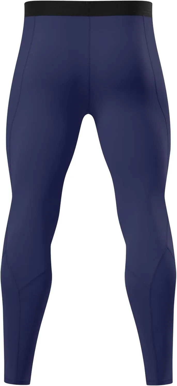 Men's Compression Leggings High Stretch Athletic Base Layer Quick Dry Slim Elastic Waistband Gym Running Workout Daily