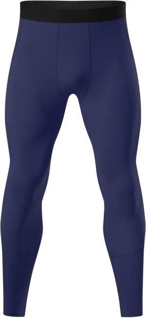 Men's Compression Leggings High Stretch Athletic Base Layer Quick Dry Slim Elastic Waistband Gym Running Workout Daily