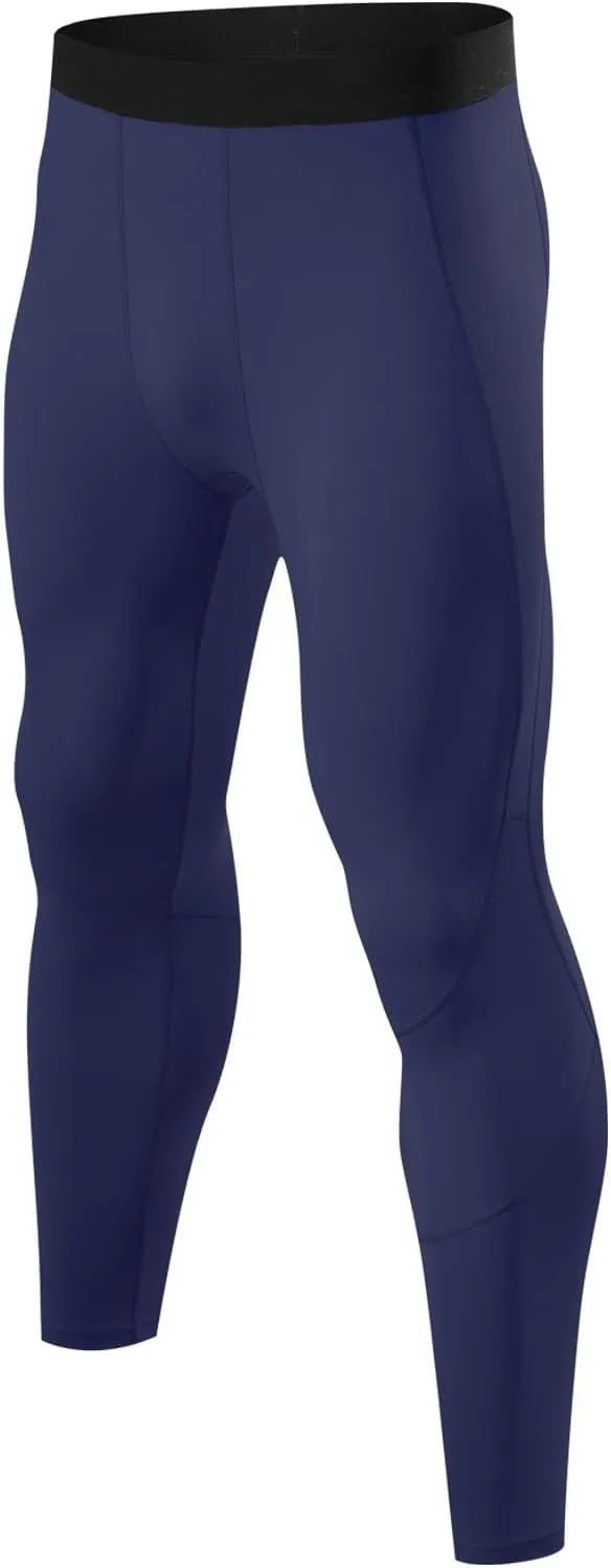 Men's Compression Leggings High Stretch Athletic Base Layer Quick Dry Slim Elastic Waistband Gym Running Workout Daily