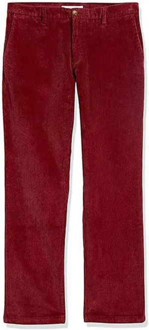 Mens Corduroy Pants Casual Flat Front Straight Leg Trousers Fall Winter Oversized Loose Fit Dress Pants with Pockets