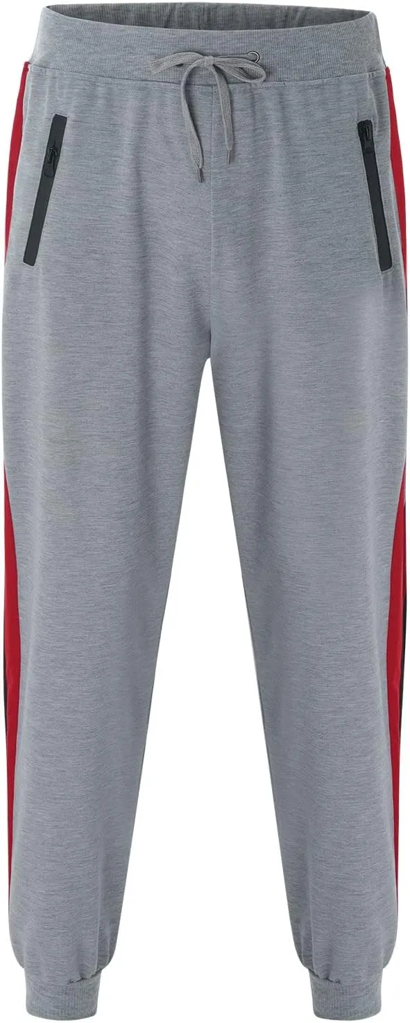 Mens Workout Cargo Sweatpants Jogger Pants Big & Tall Pockets Trousers for Running Training Men's Heavyweight Fleece