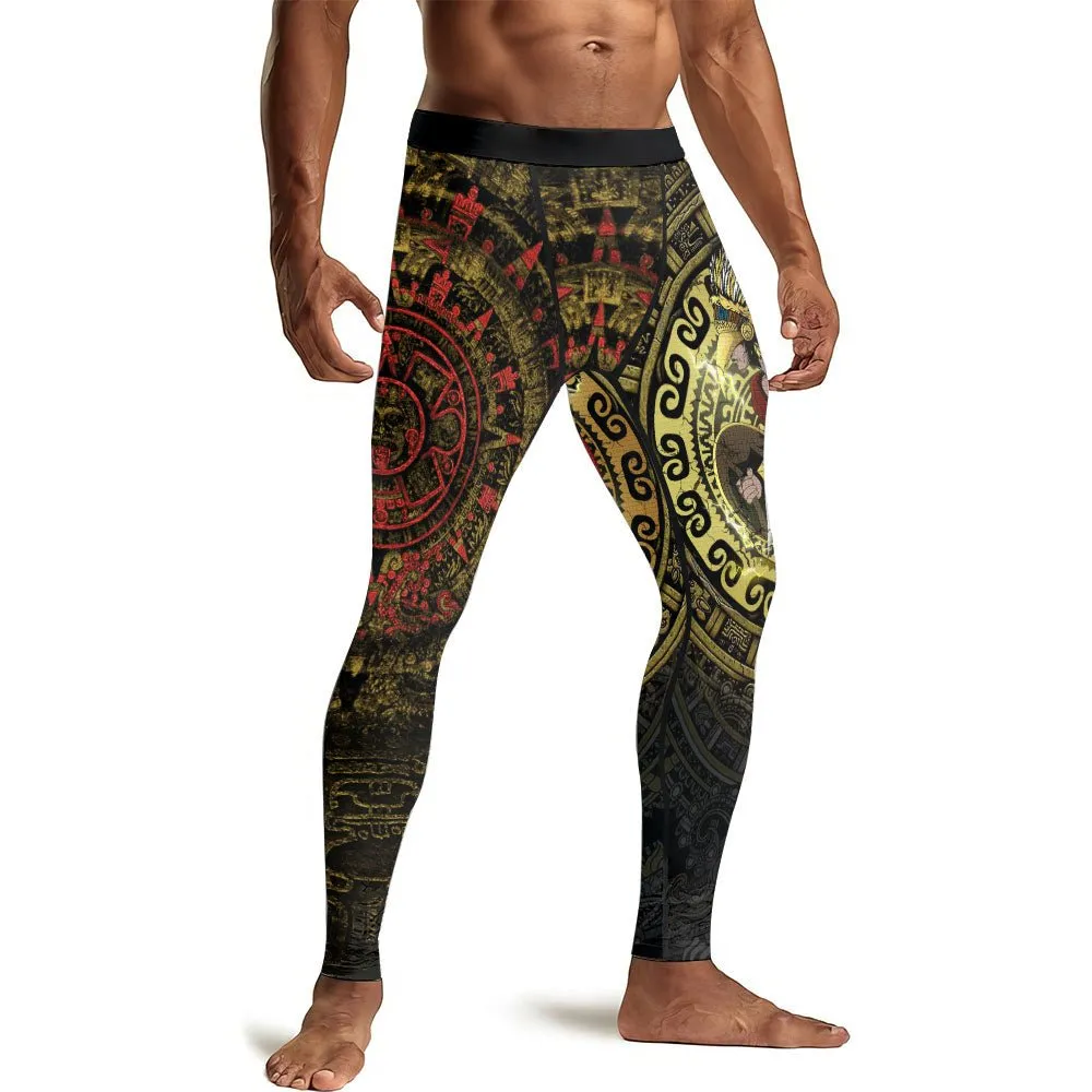 Mighty Aztec Warrior Men's Compression Leggings