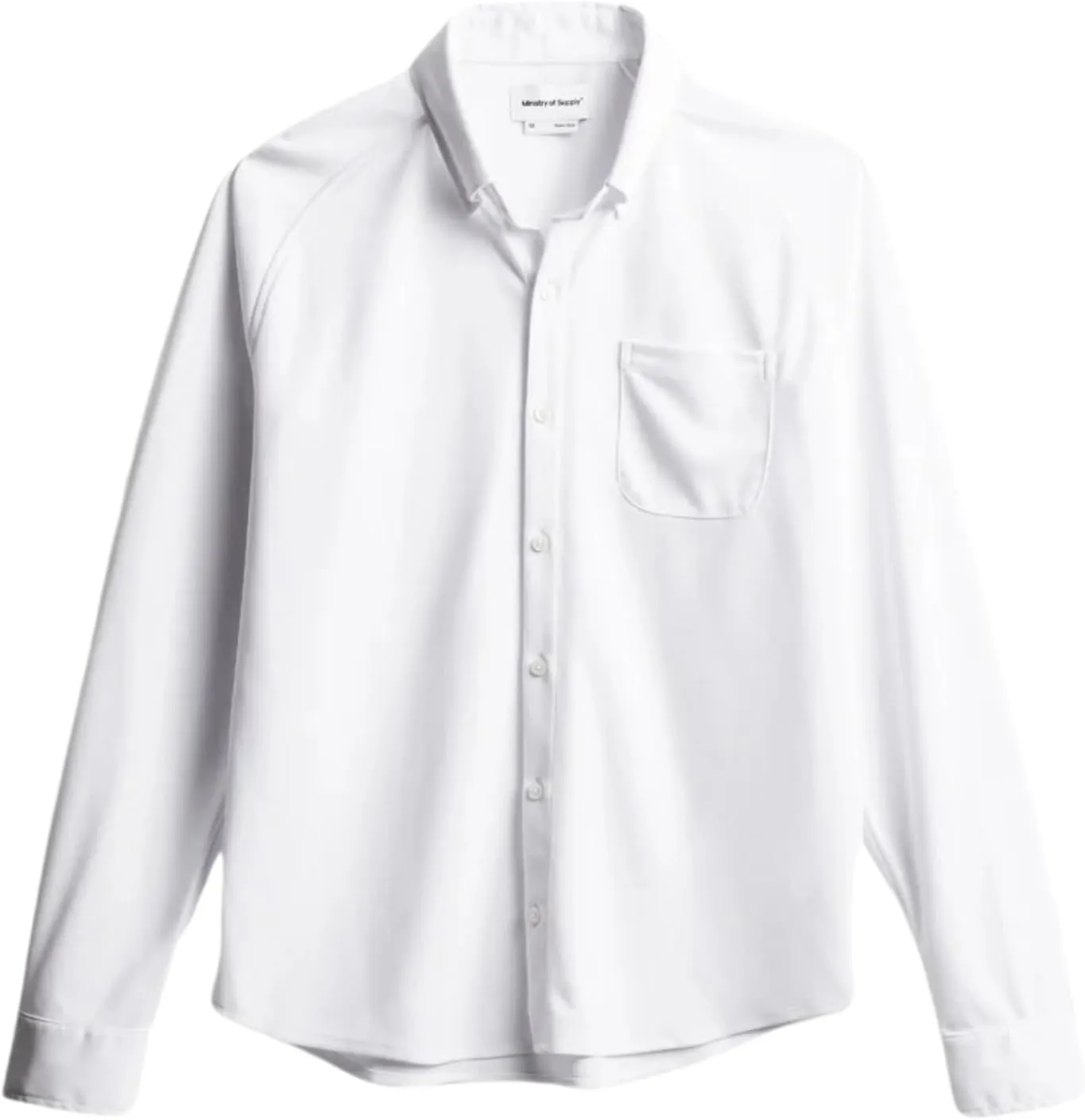 Ministry of Supply Men's Apollo Raglan Sport Dress Shirt, Casual Long Sleeve Button Down, Moisture Wicking, Wrinkle-Resistant