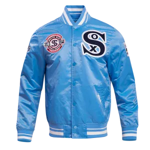 MLB CHICAGO WHITE SOX RETRO CLASSIC MEN'S RIB SATIN JACKET (UNIVERSITY BLUE)