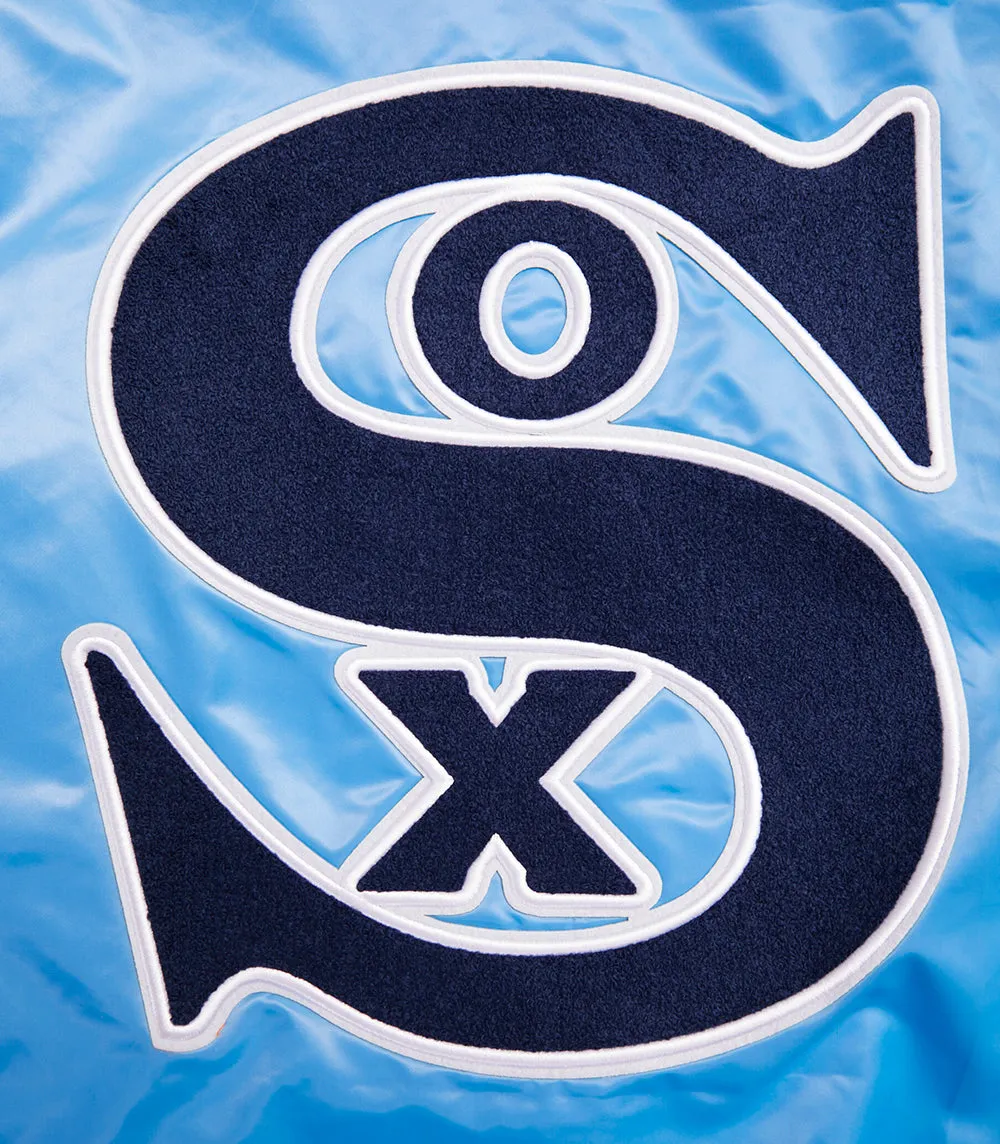 MLB CHICAGO WHITE SOX RETRO CLASSIC MEN'S RIB SATIN JACKET (UNIVERSITY BLUE)