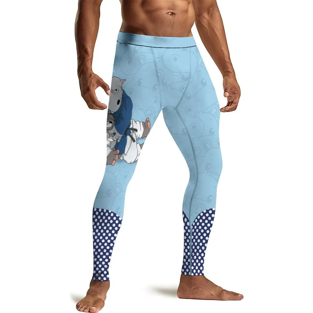 Moo Deng Hippo Choke Men's Compression Leggings
