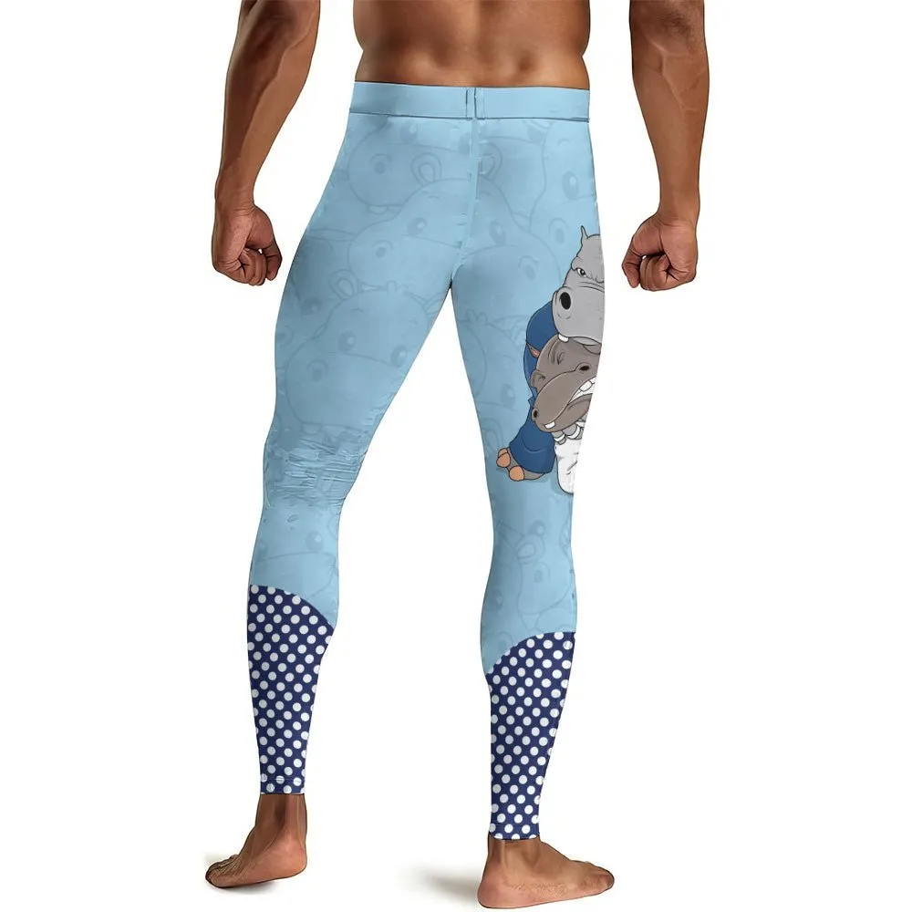 Moo Deng Hippo Choke Men's Compression Leggings