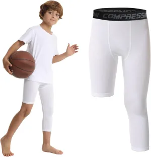 OEBLD Single Leg 3/4 Compression Tights, Unisex Sports Compression Pants, Basketball Leg Sleeves