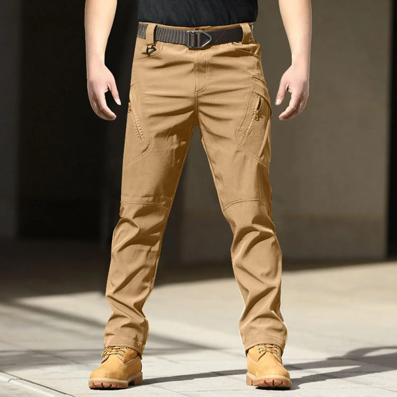 Tactical Cargo Pants for Men Outdoor Hiking Pants Straight Leg Athletic Pants Running Workout Gym Track Pants