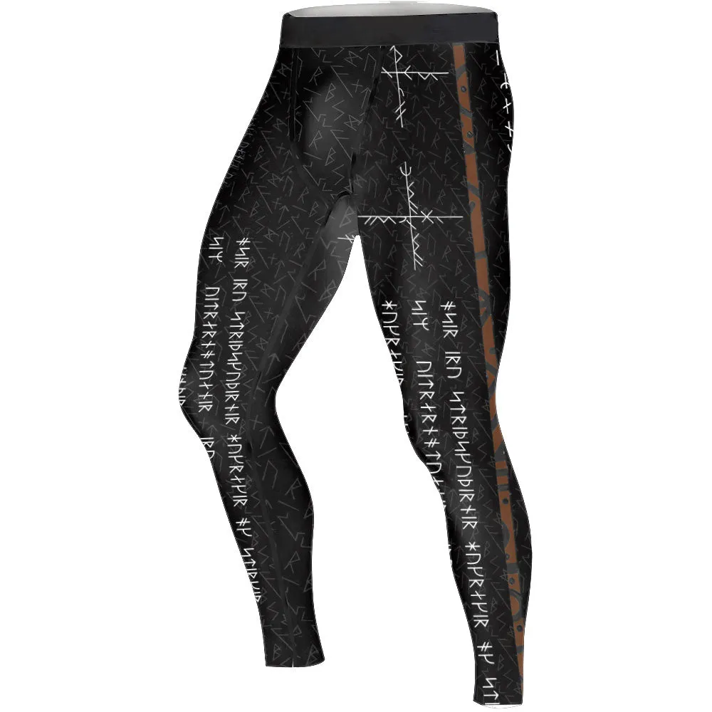 Viking Norse Rune Men's Compression Leggings