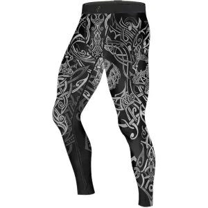 Viking Norse Skull Men's Compression Leggings