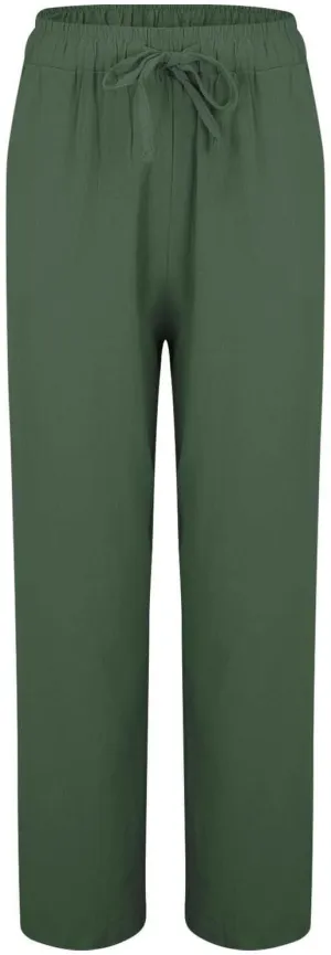Women Linen Palazzo Pants Wide Leg,High Waist Casual Lounge Pant with Pockets Trendy Plus Size Loose Trousers Pants