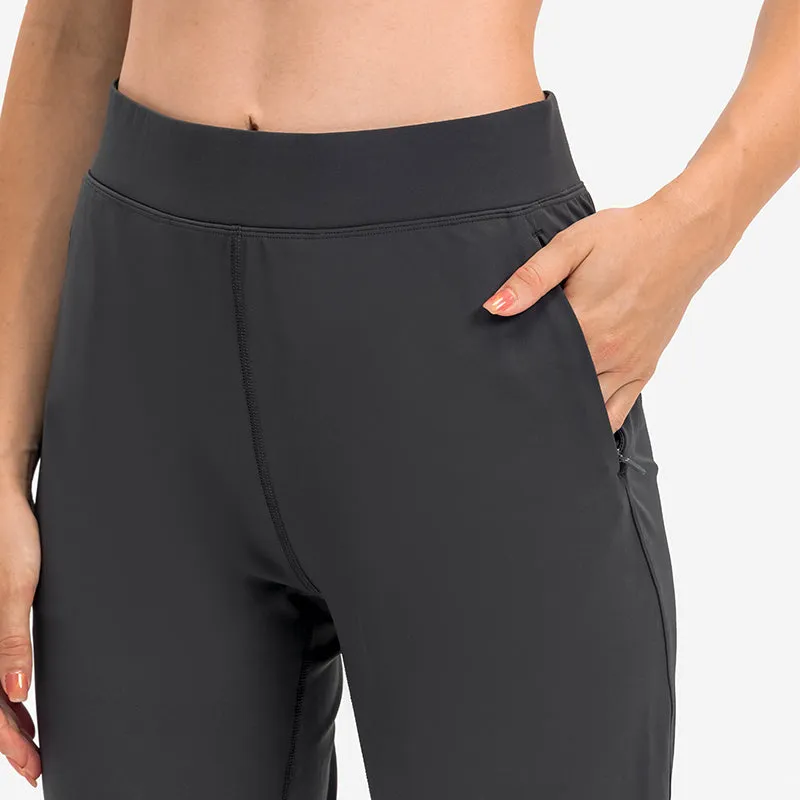 Women's Track Pants Athletic Running Sweatpants with Zipper Pockets Sports Jogging Sweat Pants Straight Leg