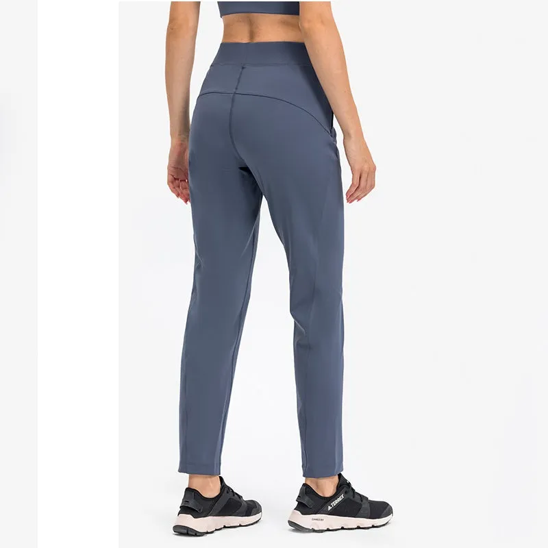 Women's Track Pants Athletic Running Sweatpants with Zipper Pockets Sports Jogging Sweat Pants Straight Leg
