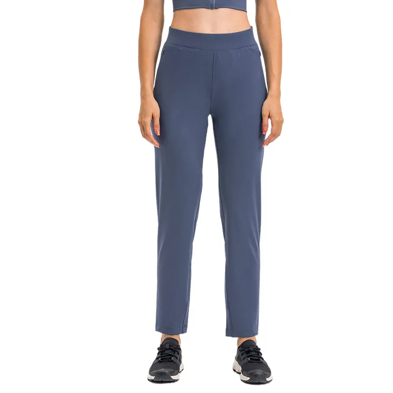 Women's Track Pants Athletic Running Sweatpants with Zipper Pockets Sports Jogging Sweat Pants Straight Leg