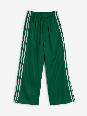 Y&F Kids Green Stripe Printed Mid-Rise Track Pants